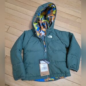 The North Face Olive Jacket with Vibrant Lining